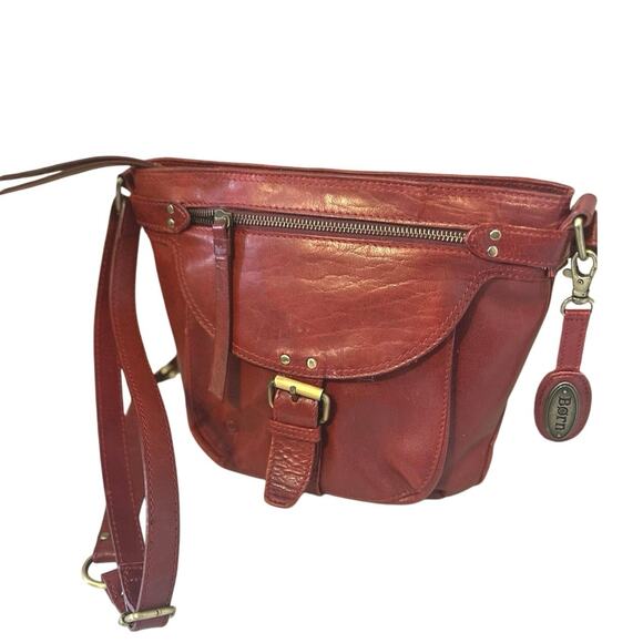 Børn Red Leather Crossbody Bag - Stylish and Practical! - Picture 1 of 12